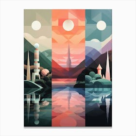 Landscape Geometric Abstract Illustration 10 Canvas Print