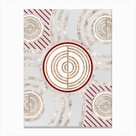 Geometric Glyph in Festive Gold Silver and Red n.0090 Canvas Print