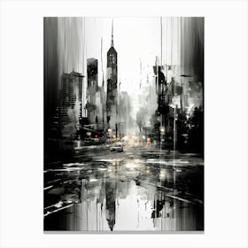 Cityscape Abstract Black And White 3 Canvas Print