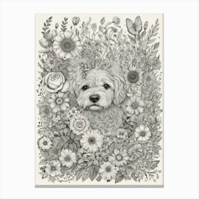 Dog In The Garden Canvas Print