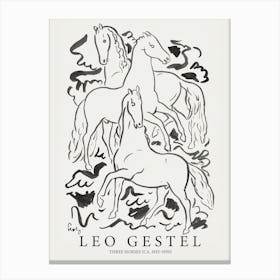 Three Horses Leo Gestel Canvas Print