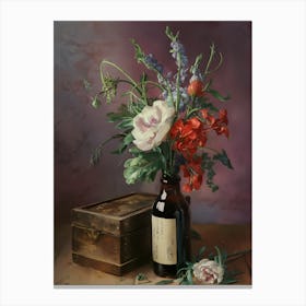 Flowers In A Bottle Canvas Print