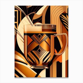 Hot Buttered Rum Cocktail Poster Art Deco Cocktail Poster Canvas Print