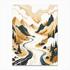 Mountains And River Canvas Print