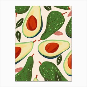 Avocado Pattern Illustration 2 Canvas Print