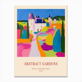 Colourful Gardens Chateau De Villandry Gardens France 2 Red Poster Canvas Print
