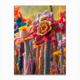 Daffodil Knitted In Crochet 6 Canvas Print