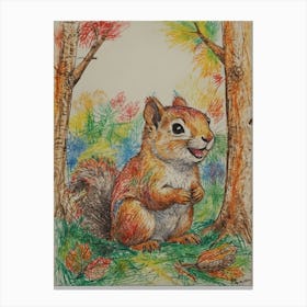 Squirrel In The Woods 2 Canvas Print