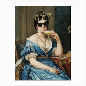 Cocktail Lady Painting Funny Canvas Print