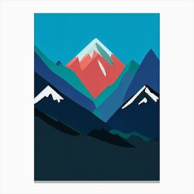 Jackson Hole, Usa Modern Illustration Skiing Poster Canvas Print