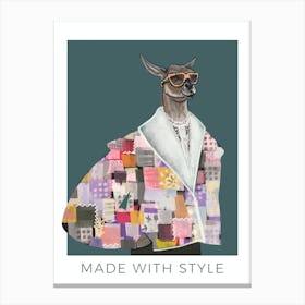 Lama In Patched Jacket Canvas Print