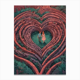 Heart Maze Canvas Print