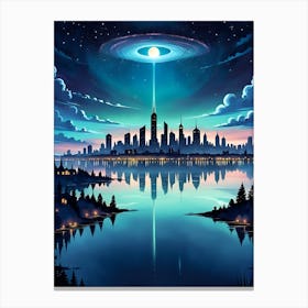 Out of this World - Magical Nighttime Skyline Canvas Print