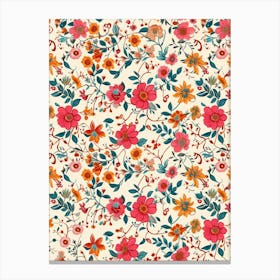 Petals Tango London Fabrics Floral Pattern 2 Canvas Print