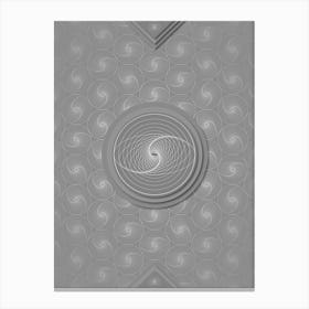 Geometric Glyph Sigil with Hex Array Pattern in Gray n.0002 Canvas Print