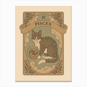 Cats Astrology Pisces Canvas Print