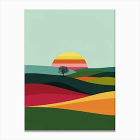 Sunset In The Countryside Canvas Print