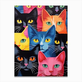 Pop Art Cats Vivid 2 Canvas Print