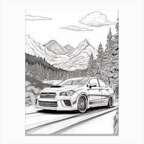 Subaru Impreza Wrx Sti Coastal Drawing 1 Canvas Print