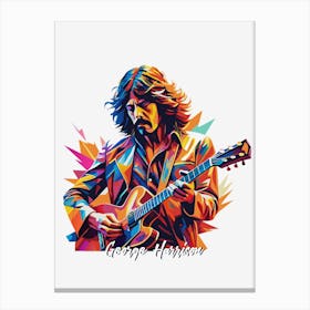 The Beatles George Harrison 03 Portrait Music Icon WPAP Pop Art Style Canvas Print