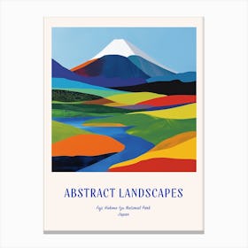 Colourful Abstract Fuji Hakone Izu National Park Japan 2 Poster Blue Canvas Print