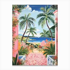 Palm Beach, Aruba, Matisse And Rousseau Style 2 Canvas Print