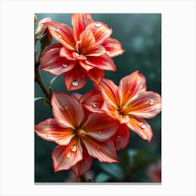 Ethereal Bloom: Dance of Dewdrops Canvas Print