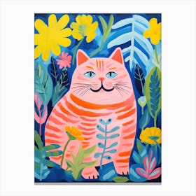 Fat Cat In The Garden, Matisse Inspired Canvas Print