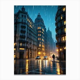 Rainy Of Buenos Aires City Canvas Print