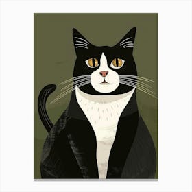 Black And White Cat 20 Canvas Print