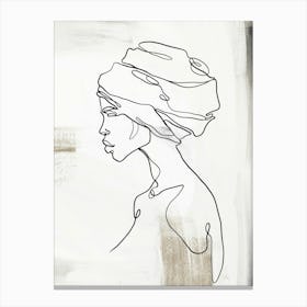 Female Face One Line Drawing Canvas Print