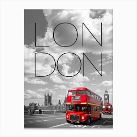 Red Buses In London 1 Canvas Print