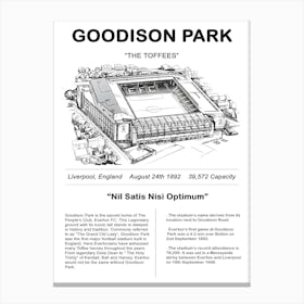 Everton Football Goodison Park The Toffees Stadium Canvas Print