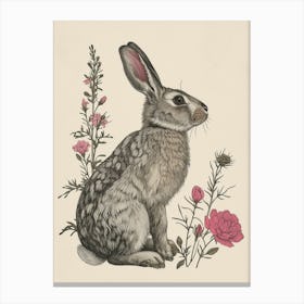 Britannia Petite Blockprint Rabbit Illustration 6 Canvas Print