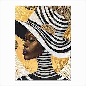 Black Woman In A Hat Canvas Print