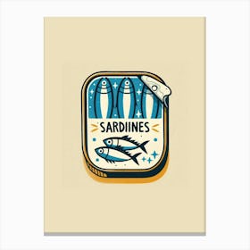 Sardines blue tin - fish Canvas Print