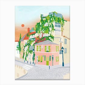 Montmartre , France, Paris, Travel Art, Sunset  Canvas Print