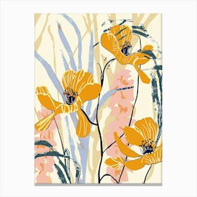 Colourful Flower Illustration Buttercup 3 Canvas Print