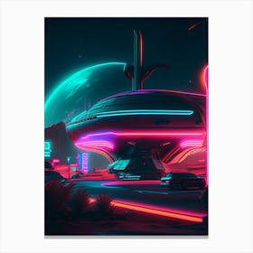 Terrestrial Neon Nights Space Canvas Print