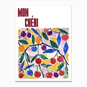 Mon Cheri Poster Cherries Matisse Style 6 Canvas Print