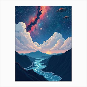 Ufos In Space Canvas Print