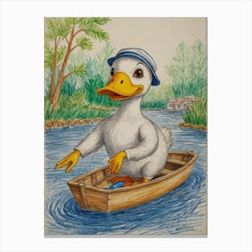 Duck In A Boat 13 Canvas Print