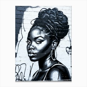 Graffiti Mural Of Beautiful Black Woman 213 Canvas Print