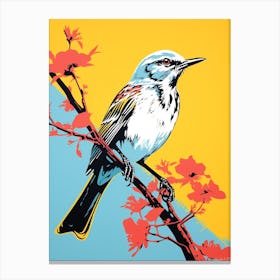 Andy Warhol Style Bird Mockingbird 2 Canvas Print