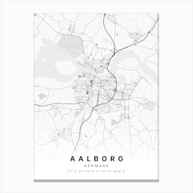 Aalborg Denmark Light Map Canvas Print