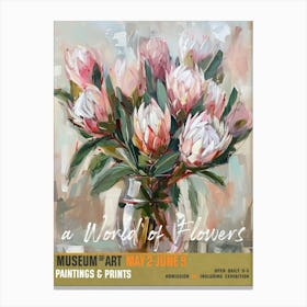 A World Of Flowers, Van Gogh Exhibition Protea 4 Canvas Print