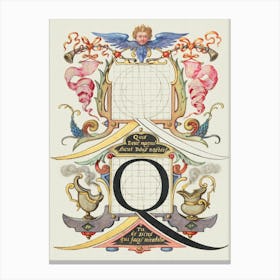 Guide For Constructing The Letter Q From Mira Calligraphiae Monumenta, Joris Hoefnagel Canvas Print