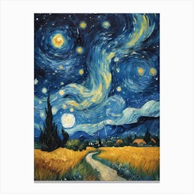 Vincent Van Gogh Art Village Painting (10) Canvas Print