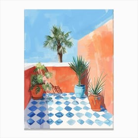 Watercolor Of A Patio Canvas Print