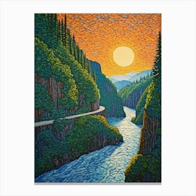Columbia River Washington Retro Pop Art 10 Canvas Print